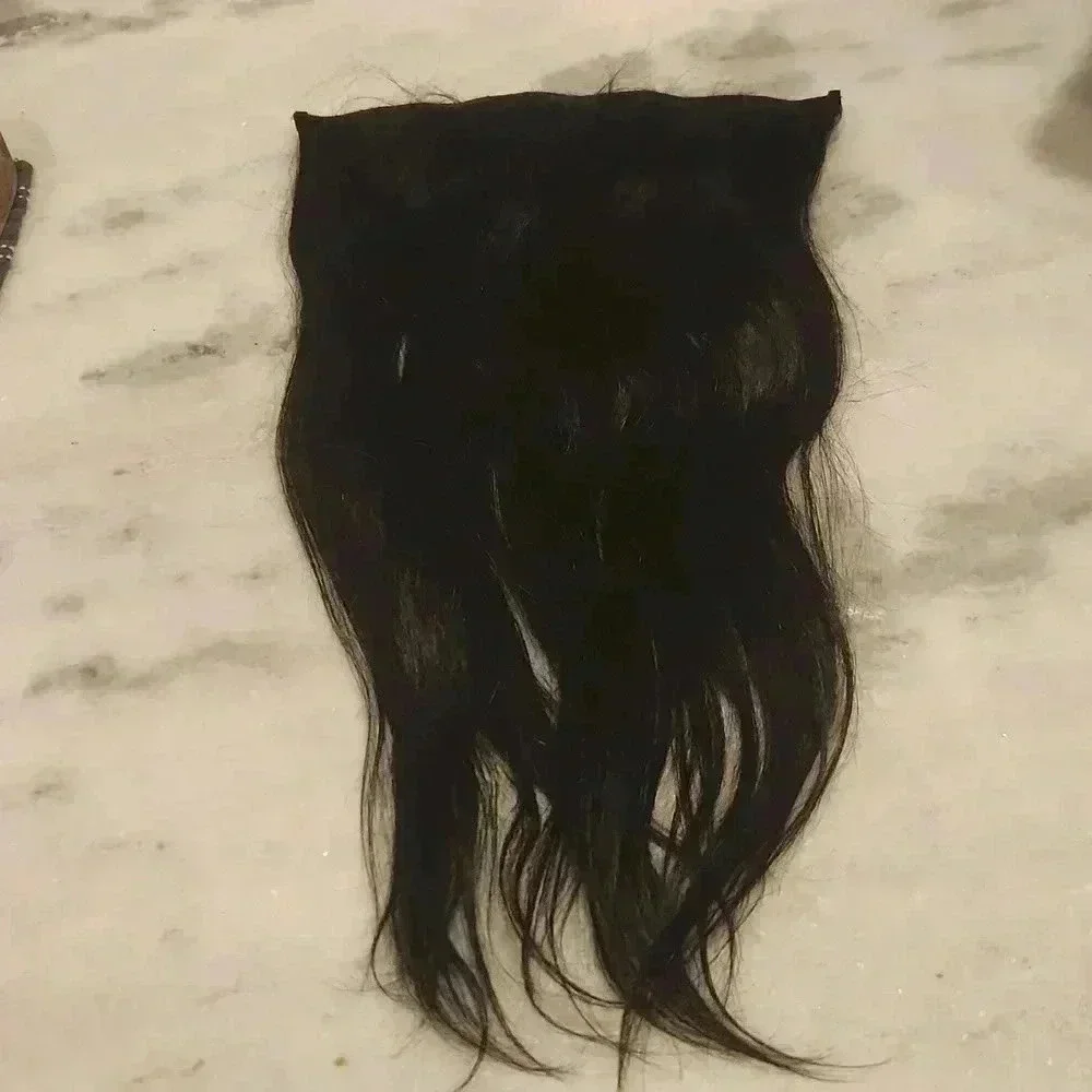 Human Hair Clip On Black Extensions 14